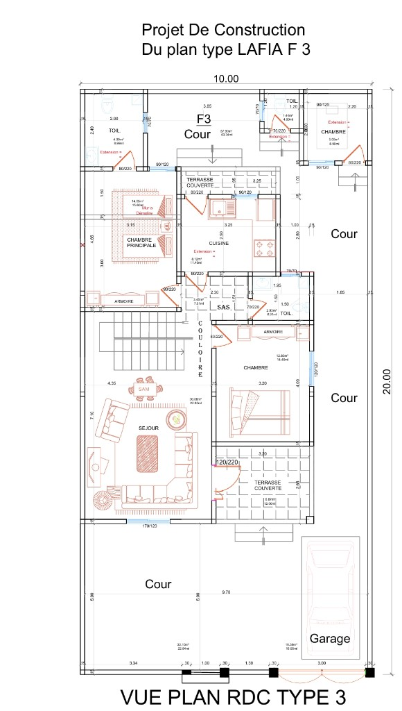Plan technique LAFIA F3 — RDC type 3